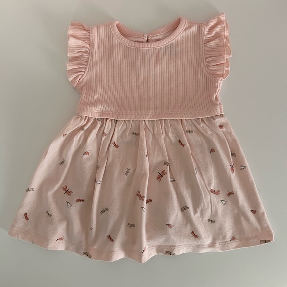 12 month old baby 2-Piece Bodysuit Dress & Cardigan Set (pink dragonfly) - Picture 7 of 9